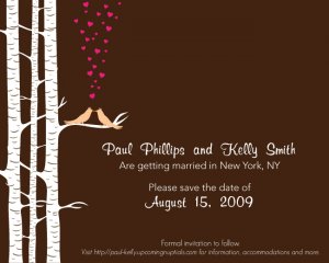 Love Birds Save The Date - Customized Printable Save The Date Card