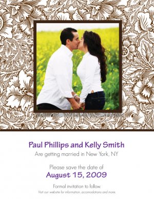 Vintage Flowers Save The Date - Customized Printable Save The Date Card