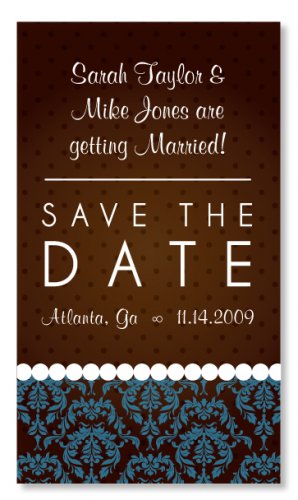 Damask Polk-a-dot Pattern Printable Magnet - Customized Save The Date Magnet