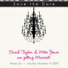 Damask and Chandelier Save The Date Post Card - Customized Printable Save The Date Card