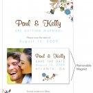 Wedding Paisley Design - Customized Printable Save The Date Card and Magnet