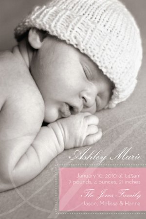 Classic Photo and Cursive Initial Design - Custom Printable Baby Boy or Girl Birth Announcement