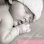 Classic Photo and Cursive Initial Design - Custom Printable Baby Boy or Girl Birth Announcement