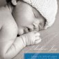 Classic Photo and Cursive Initial Design - Custom Printable Baby Boy or Girl Birth Announcement