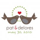 Love Birds Wedding Logo - Customized First Names - Digital File