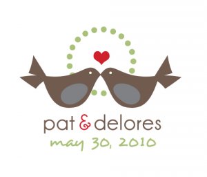 Love Birds Wedding Logo - Customized First Names - Digital File