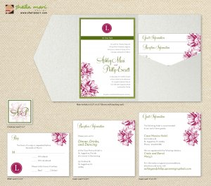 DIY Custom Wedding Invitation Suite - Garden Flower Design Customized Printable PDF