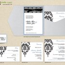 DIY Custom Wedding Invitation Suite - Simple Damask Design Customized Printable PDF