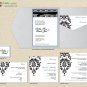 DIY Custom Wedding Invitation Suite - Simple Damask Design Customized Printable PDF