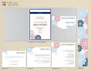 DIY Custom Wedding Invitation Suite - Modern Dandelion Flower Design Customized Printable PDF