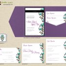 DIY Custom Wedding Invitation Suite - Damask Design Printable PDF, RSVP card, and 2 inserts