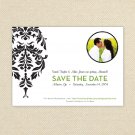Black and White Damask Save The Date - Customized Printable Save The Date Card