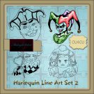 Harlequin Line Art 2