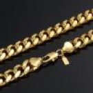 18 Carat Gold Chunky Curb Necklace 9mm  (N807)