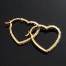 18 Ct YG Medium Heart Earrings w/ CZ Stone (E340-Y)