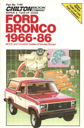 Early Bronco repair manual 1966 - 1986 Ford Bronco