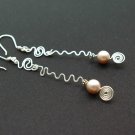 Handmade Free Form Wire Earring (Pearl Drop)