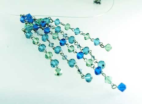 Handmade Crystal Beads Necklace (Water Fall)