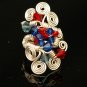 Handmade Wire & Crystal beads free form Ring (Ponder)
