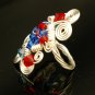 Handmade Wire & Crystal beads free form Ring (Ponder)