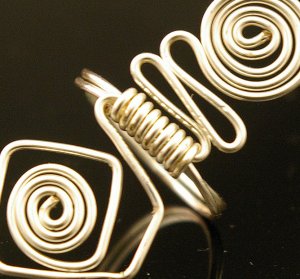 Handmade Wire free form Ring (Sliver coded)