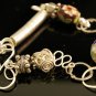 Handmade Wire Braclet with Lamp work & Bali Beads (Spring of life)