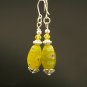 Handmade Wire Earrings with Bali Beads (lemon seed)