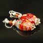 Handmade Lamp work Earrings with bali beads (Red Mayonese)
