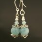 Handmade Wire Earrings With Jade beads & Bali beads (Dangy Jade)