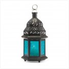 #37438 Blue Glass Moroccan-Style Lantern
