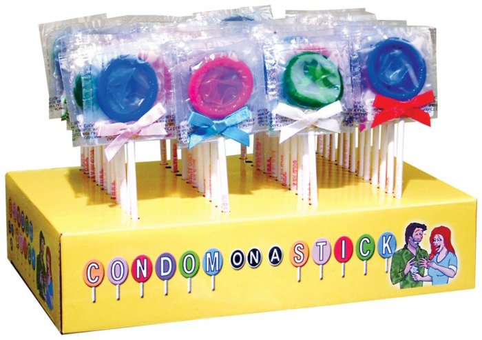 Condoms on a Stick - 1 package of 48