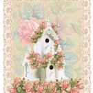 Pink Rose Birdhouse Note Card-Style 1b