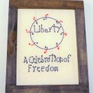 Handstitched Primitive Liberty Stitchery Wall Hanging