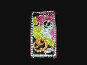 Halloween Bling Rhinestone Crystal Hard Skin Case Cover for Apple iPhone 4G OS 4 HP