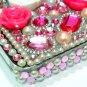 Bling Rhinestone Crystal Pink Flower Pearl Hard Case Cover for Apple iPhone 4 4G 4S LP