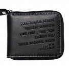 Men Zip Around Wallet Purse Pouch Coins Pocket T63 Black