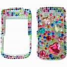 Bling Rhinestone Crystal Red Heart Case Cover for Blackberry 9700 9780 Bold B001