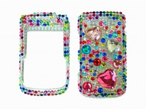 Bling Rhinestone Crystal Red Heart Case Cover for Blackberry 9700 9780 Bold B001
