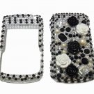 Bling Rhinestone Crystal Black Flower Case Cover for Blackberry 9700 9780 Bold B002