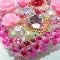 Bling Rhinestone Crystal Pink Flower Heart Case Cover for Blackberry 9700 9780 Bold B003