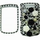 Bling Rhinestone Crystal Black Flower Case Cover for Blackberry 9800 Torch B002