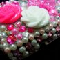 Bling Rhinestone Crystal Pink Flower Ribbon Case Cover for Blackberry 9700 9780 Bold
