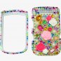 Bling Rhinestone Crystal Colorful Flower Case Cover for Blackberry 9800 Torch MF