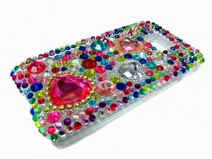 Bling Rhinestone Crystal Red Heart Case Cover for Samsung i9100 Galaxy S 2 II