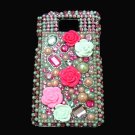 Bling Rhinestone Crystal Pink Flower Case Cover for Samsung i9100 Galaxy S 2 II