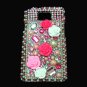 Bling Rhinestone Crystal Pink Flower Case Cover for Samsung i9100 Galaxy S 2 II