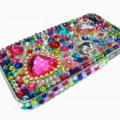 Bling Rhinestone Crystal Red Heart Hard Case Cover for Apple iPhone 4 4G 4S