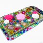Bling Rhinestone Crystal Multi Color Flower Hard Case Cover for Apple iPhone 4 4G 4S
