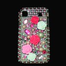 Bling Rhinestone Crystal Pink Flower Case Cover for Samsung i9000 Galaxy S LP