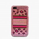 Bling Rhinestone Crystal Leopard Pink Hard Case Cover for Apple iPhone 4 4G 4S